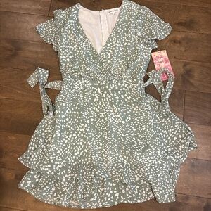 Emerald Sundae Green and White Dress